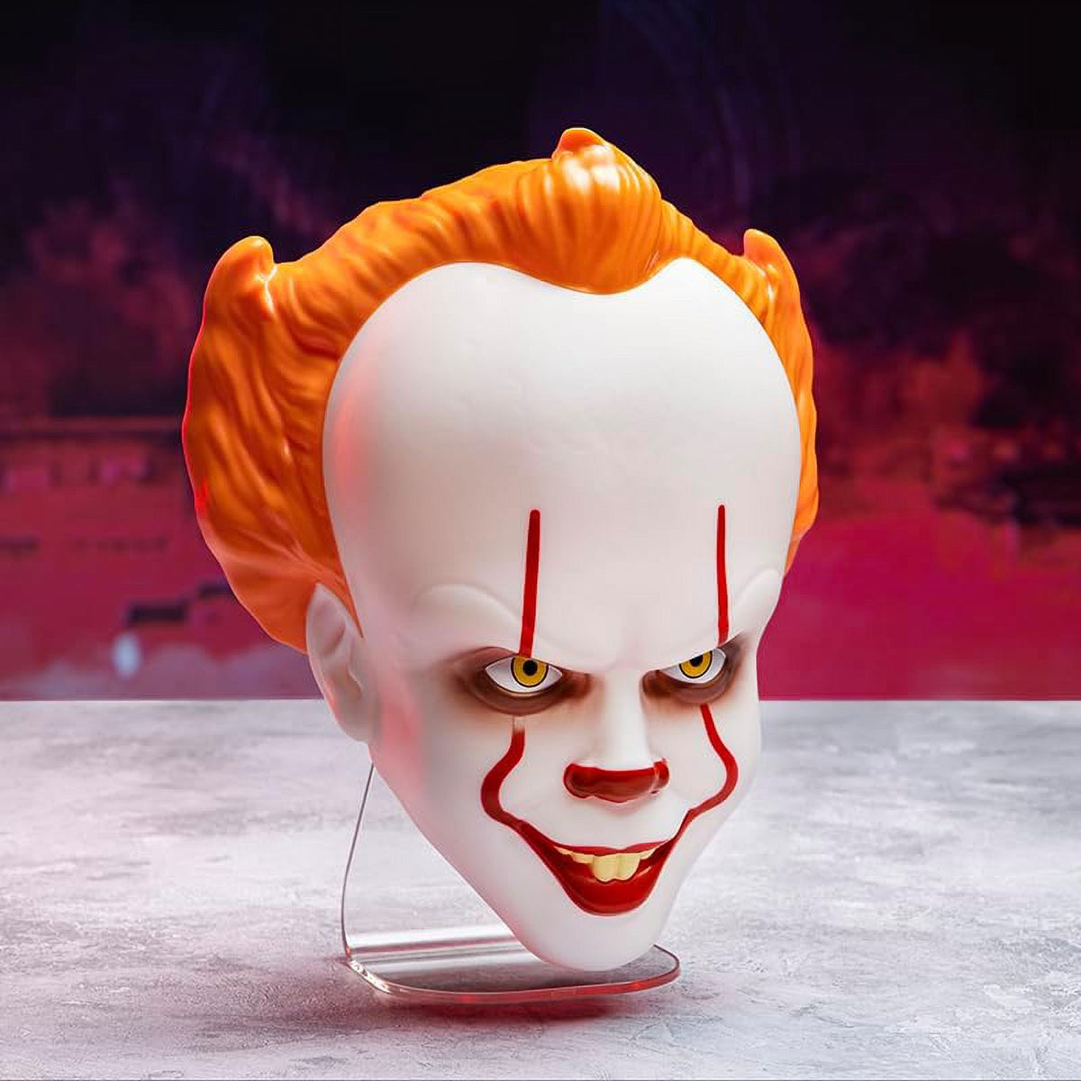Haunt & Co Paladone Halloween White Pennywise Mask, 15.5" x 18.2"