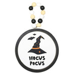 Haunt & Co Ganz Fun Halloween Disk Ornaments - Three Hanging Disk 7.75 Inch, Wood Pulp - Pumpkin Spider Hocus Pocus