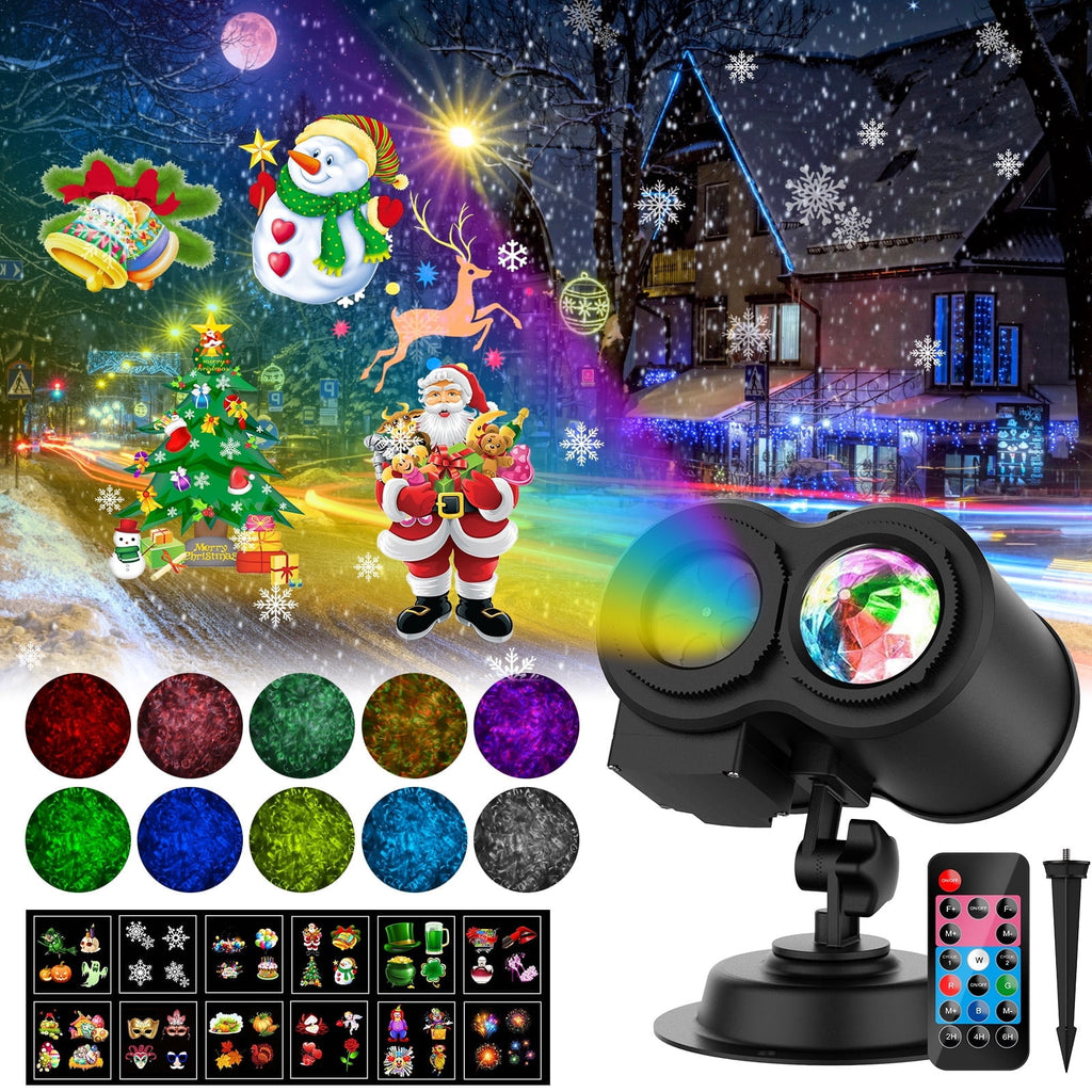 Haunt & Co Outdoor HD projector light, remote control 16 switchable modes, Christmas Halloween celebrations, birthdays, weddings and parties, waterproof light show