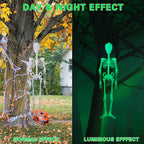 Haunt & Co Deago 4 Pack Halloween Hanging Luminous Skeleton Decorations 5 Ft Full Body Glow-in-The-Dark Poseable Skeleton for Outdoor Yard Garden Hanging Halloween Props