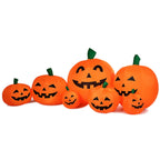 Haunt & Co Gymax 7.5ft Inflatable Halloween Pumpkins Set 7 Pumpkins Patch w/ Energy-saving LED & Adapter
