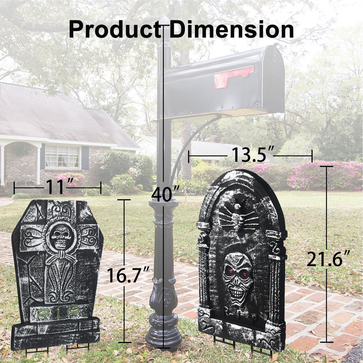 Haunt & Co Halloween Foam RIP Graveyard Tombstones, 7Pack(3 x L-Size + 4 x XL-Size) Foam Tombstone for Halloween Party Outdoor Decorations