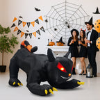 Haunt & Co 6.5' Halloween Black Cat Inflatable Moving Head, Built-in LEDs for Holiday Party