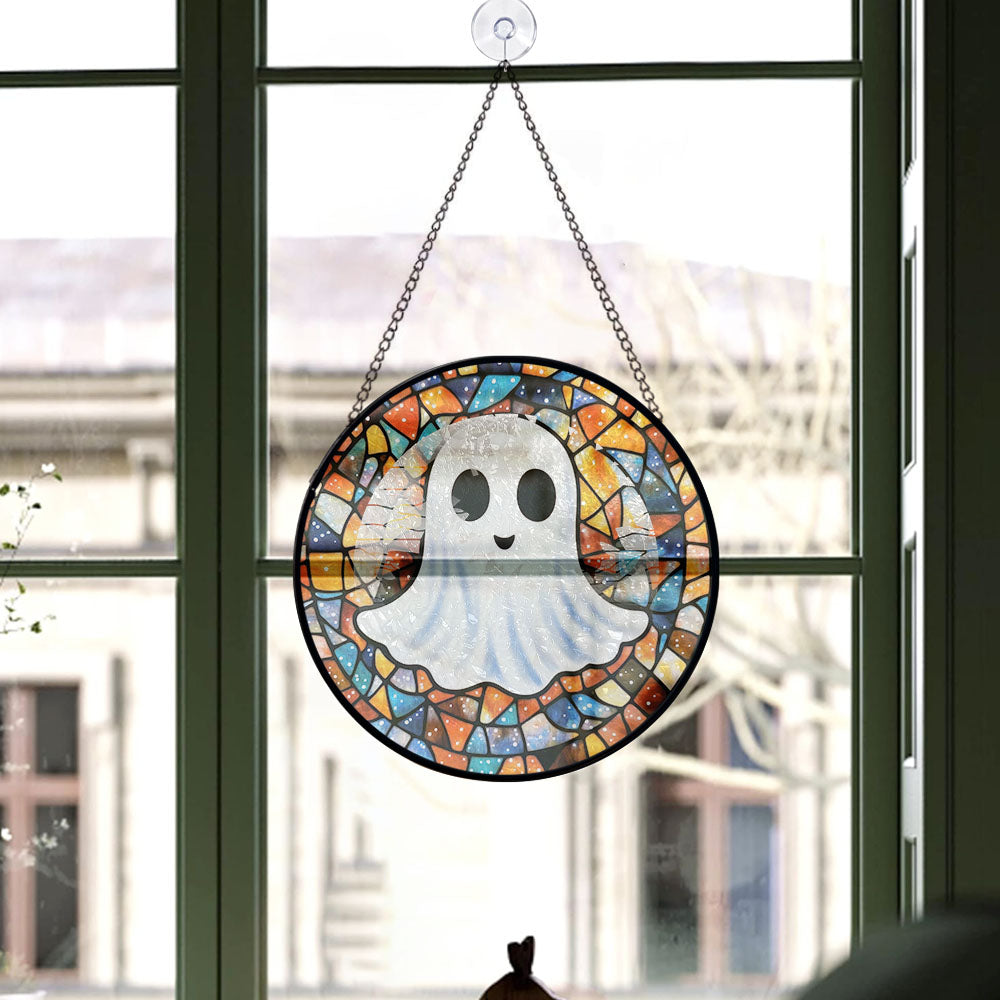 Haunt & Co Christmas Gift Bundle - Halloween Vampire Ghost Orange Blues Spooky Stained Glass Hanging Ornament - Merry & Bright Xmas Tree Decor, Holiday Gift for Family & Friends