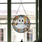 Haunt & Co Christmas Gift Bundle - Halloween Vampire Ghost Orange Blues Spooky Stained Glass Hanging Ornament - Merry & Bright Xmas Tree Decor, Holiday Gift for Family & Friends
