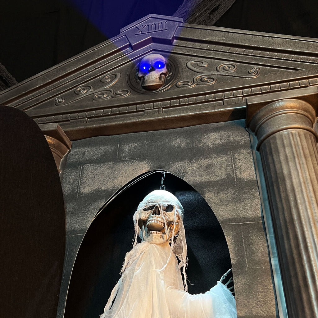 Haunt & Co 6.7 ft. Motion-Triggered Mausoleum Halloween Animatronic by Tekky