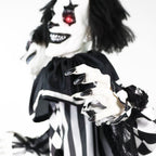 Haunt & Co Lifesize 5.5 ft Animatronic Two-Headed Clown with Lights and Sound, Indoor/Outdoor