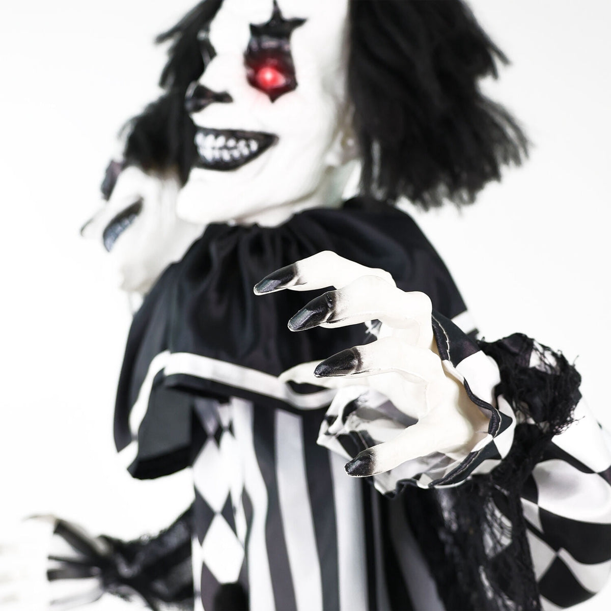 Haunt & Co Lifesize 5.5 ft Animatronic Two-Headed Clown with Lights and Sound, Indoor/Outdoor