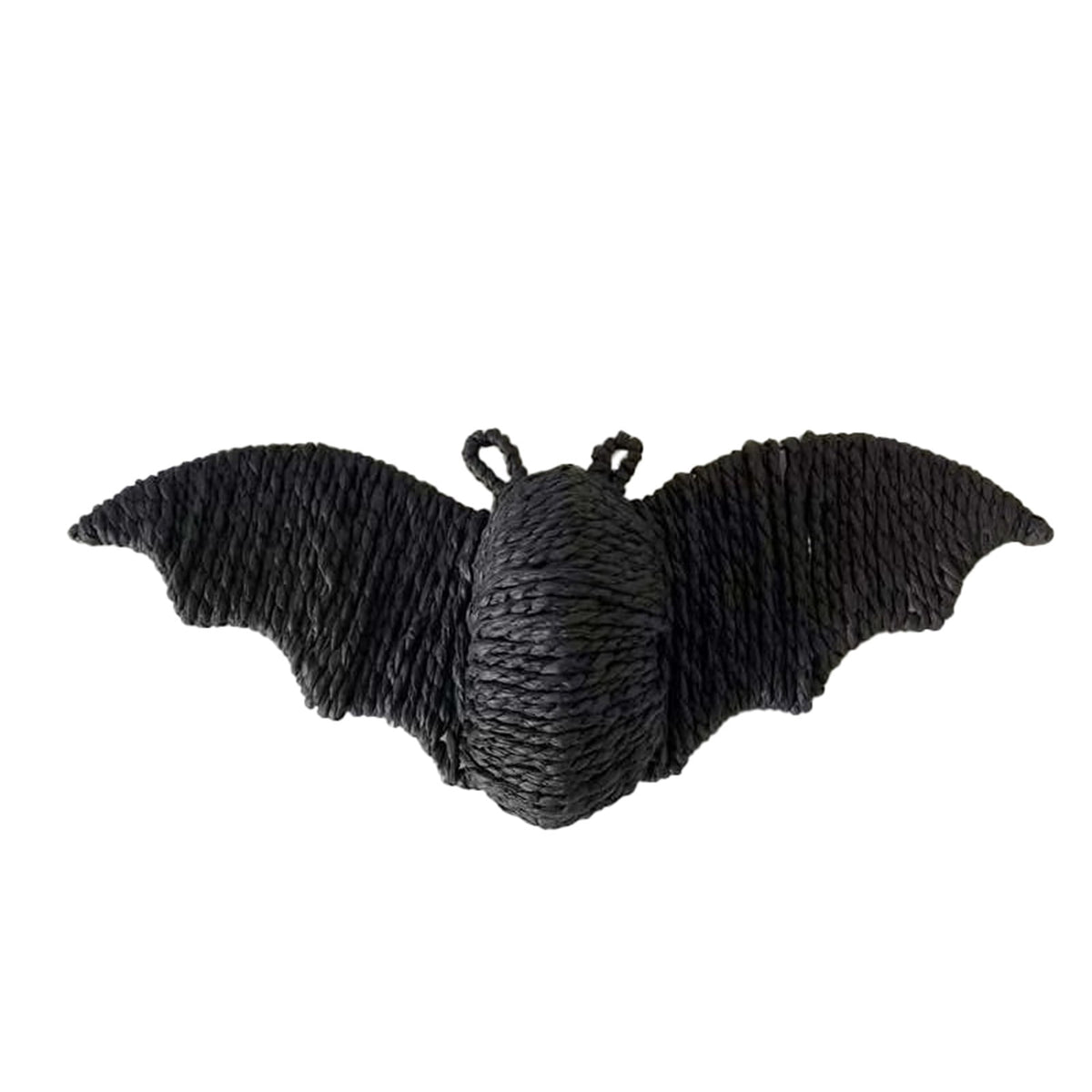 Haunt & Co Halloween Decoration, Halloween Black Bat Hanging Ornament, Spooky Hand Woven Bat Wall Pendant for Front Door Window, Scary Indoor Outdoor Party Holiday Decoration