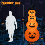Haunt & Co Costway 8FT Halloween Inflatable Stacked Pumpkins Blow-up Holiday Decoration w/ LED Lights