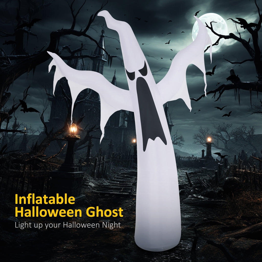 Haunt & Co HOMCOM Halloween Inflatable Ghost with LED Lights