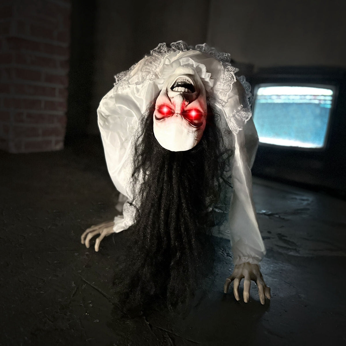 Haunt & Co Lifesize 35" Animatronic Possessed Woman with Lights and Sound