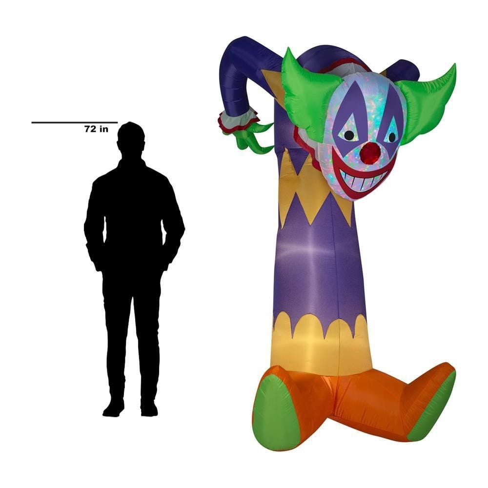 Haunt & Co Kaleidoscope Clown Airblown Halloween Yard Inflatable, 7.5'