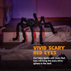 Haunt & Co 5 Pack Giant Spider ,Scary Spider Outdoor Party Decorations Props ,Black