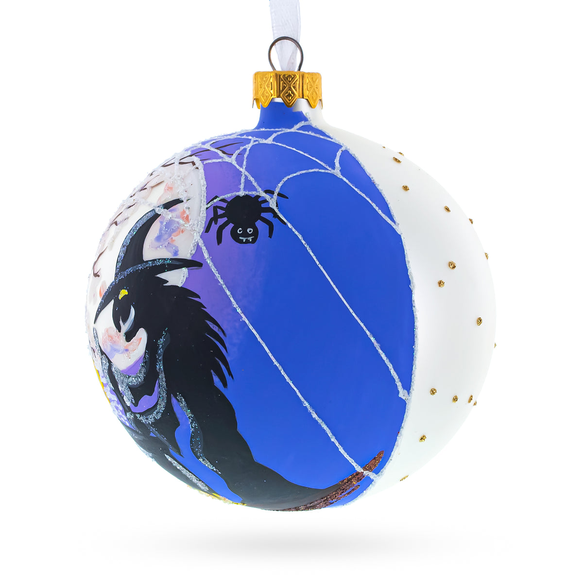 Haunt & Co The Witch on Halloween Glass Ball Christmas Ornament 4 Inches