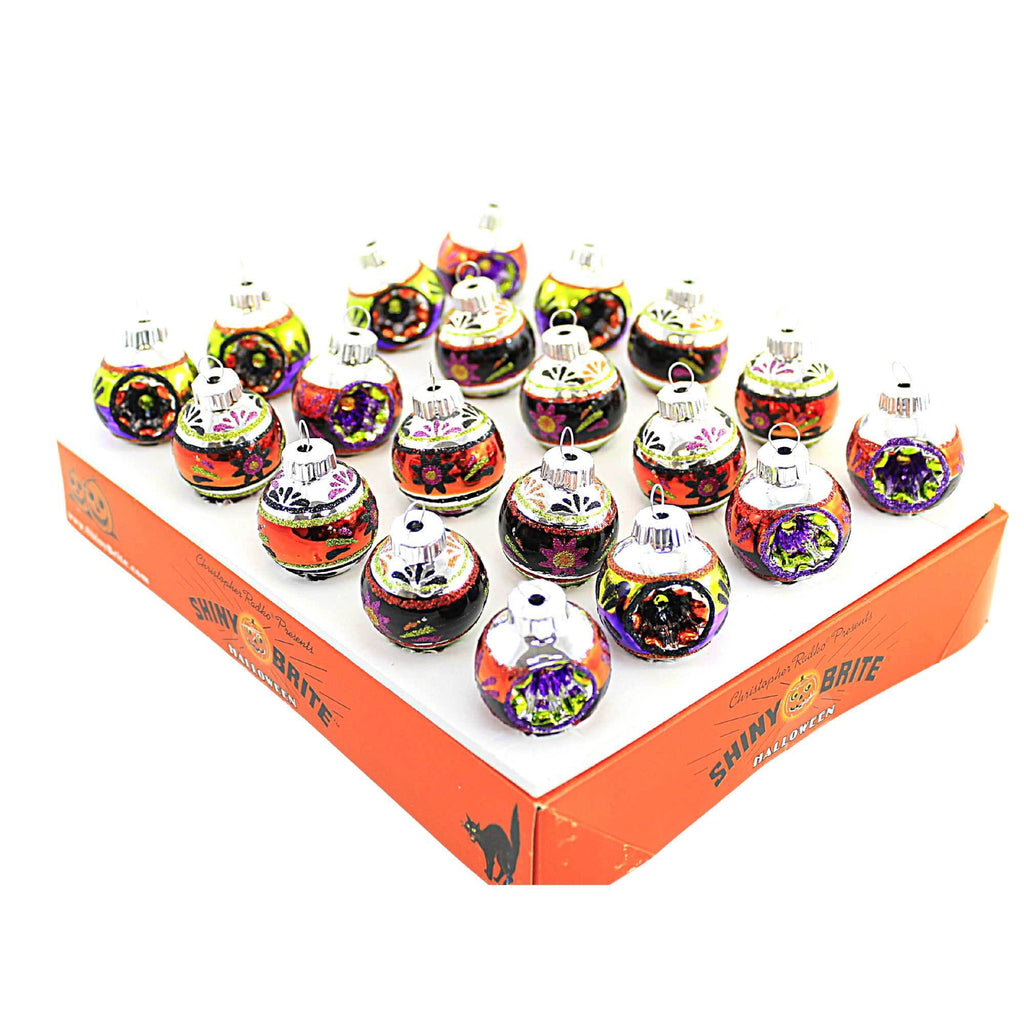 Haunt & Co Shiny Brite 1.25" Rounds & Reflectors Ornament Halloween Decorated 4028049
