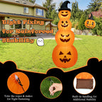 Haunt & Co Gymax 8 ft Inflatable Halloween Pumpkins Stack Holiday Decor w/ Built-in LED Lights