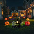 Haunt & Co SUYOLL Halloween Solar Powered Resin Desktop Ornament Decorative Light For Home Party Figurine