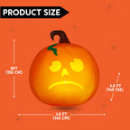 Haunt & Co 5 Ft Tall Halloween Inflatable Pumpkin,Blow Up Pumpkin with Projector Face and Music Lights,Outdoor Decorations
