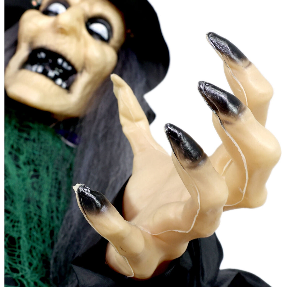 Haunt & Co 6 ft Touch-Activated Mounted Flying Witch Halloween Animatronic
