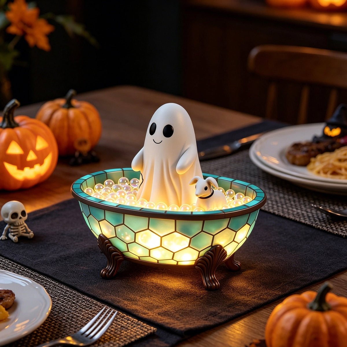 Haunt & Co Halloween Flying Ghost Decorations, Large Hanging Ghost Ornament with Weather Resistant Design and Swinging Effect, Spooky Outdoor Yard Decor for Porch Tree Garden Party House Decoration-C