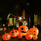 Haunt & Co 8 ft Halloween Inflatable Pumpkin, Giant Lighted Jack-O'-Lantern Blow Up Yard Decoration Waterproof with LED, Blower, Stakes and Tethers
