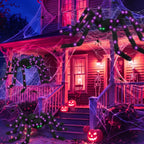 Haunt & Co Halloween Spider Decorations Set, 5FT and 2 Pack 4FT Lighted Giant Spider Decorations