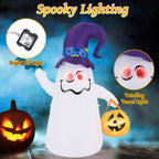 Haunt & Co Costway 6 Ft Halloween Inflatables Cute Ghost with Jack-O-Lantern & Witch Hat