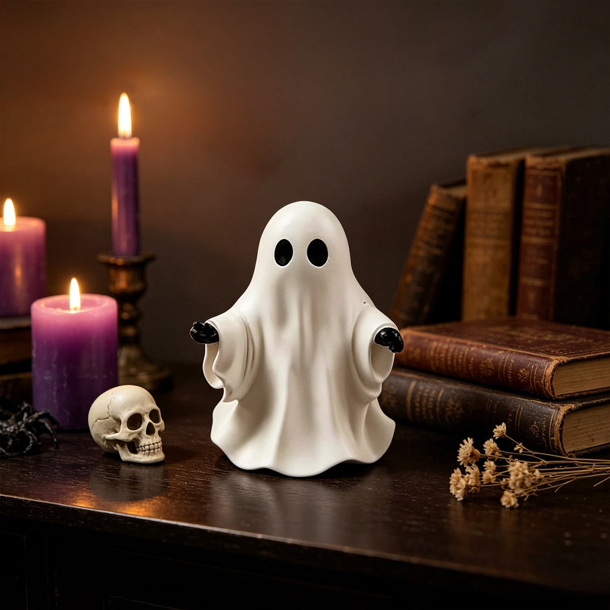 Haunt & Co PLLFRLRT Cute Halloween Decorations Resin Tabletop Statue Ghost Ornaments Mantel Shelf Party Home Decors