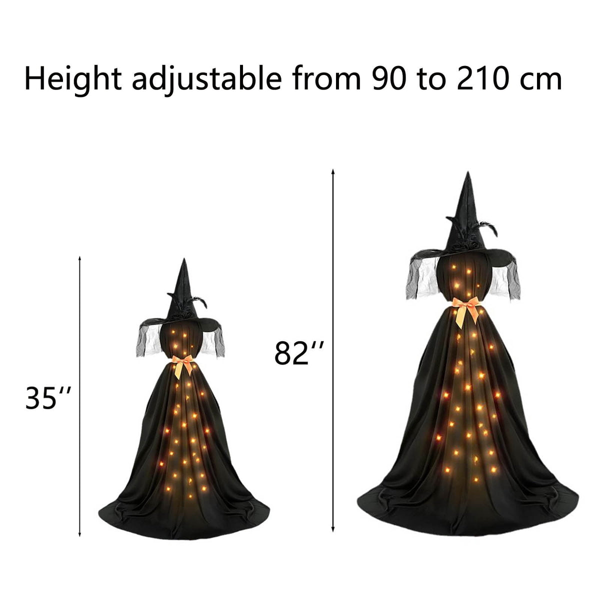 Haunt & Co Qwtwty Glowing Halloween Ghost Decoration with LED Lights, Large Witch Ghosts Halloween Ornaments for Front Yard Patio Garden Party Decor Indoor Outdoor