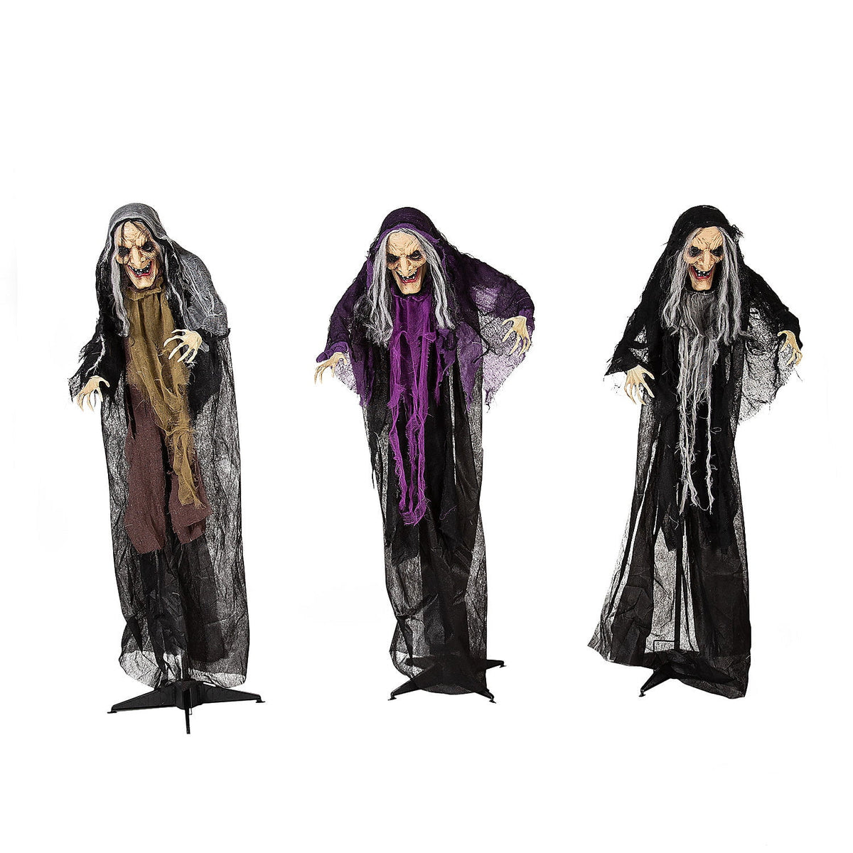 Haunt & Co Fun Express 4ft. Animated Witch Yard Stakes Halloween - 3 Pieces
