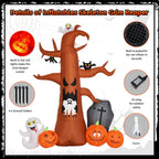 Haunt & Co Coolmade 8 ft Halloween Inflatable Outdoor Dead Tree with Ghosts Pumpkins Tombstone Bat, Halloween Blow Up Yard Decorations Clearance with Build-in LED Lights for Holiday Party Lawn Yard Garden