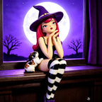 Haunt & Co Halloween Witch Shelf Sitter Figurine Set,3 Pc Gothic Witch Girl Statue With Cat Companion,Witchy Home Decor,Cute Spooky Edge Sitting Witch Decor,Whimsical Tabletop Ornament For Mantel Shelf Office