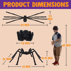 Haunt & Co 3 Pack 5 FT Giant Spider ,Scary Spider Outdoor Party Decorations Props ,Black