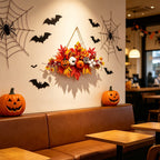 Haunt & Co Gaecuw Halloween Maple Leaf Pumpkin Wall Hanging Ornament Fall Festival Decor for Front Door Party Indoor Supplies