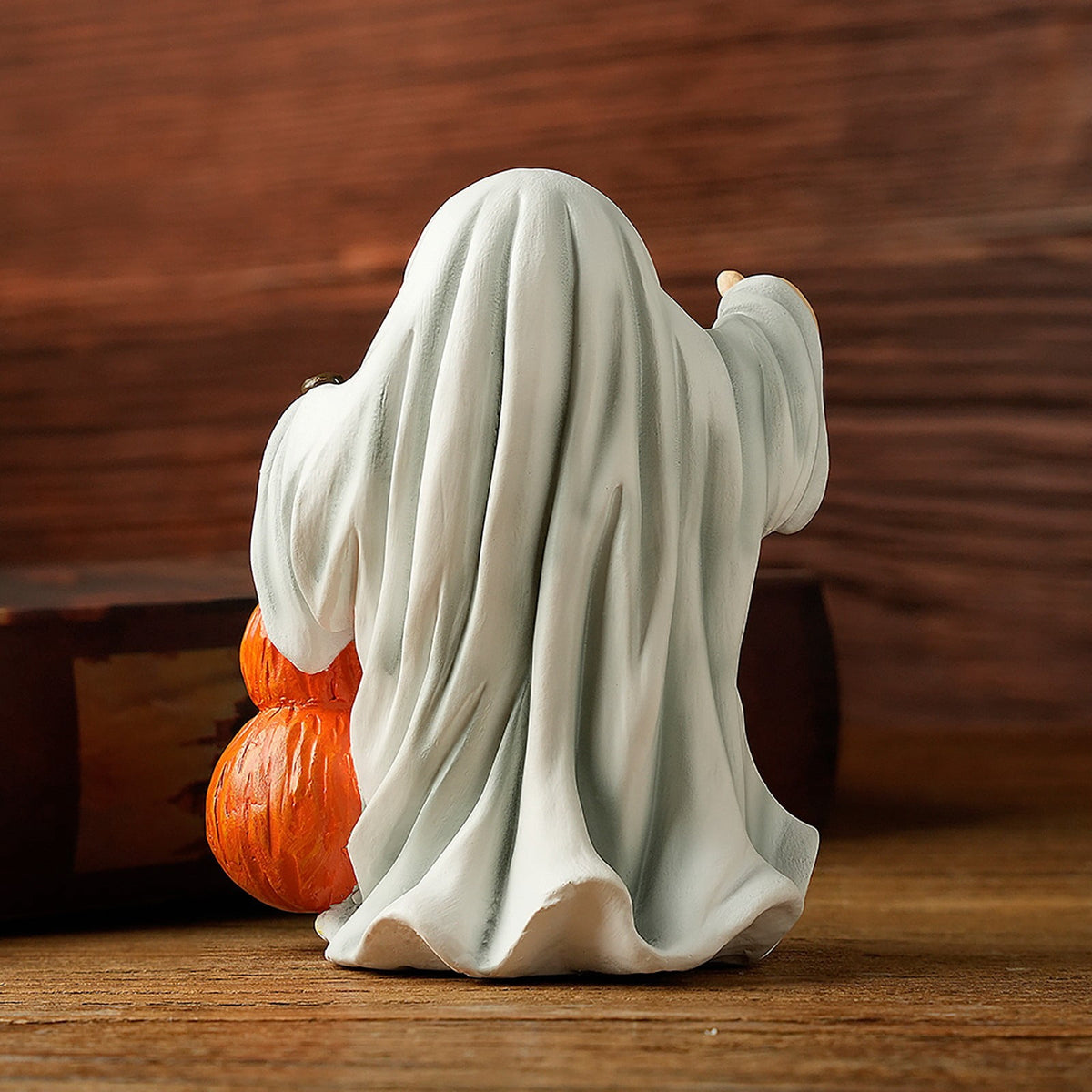 Haunt & Co Halloween Haunted Ghost Pumpkin Ornaments â?? Bold Silhouettes with Creepy Shadows, Halloween Decorations for Snack Tables, Dessert Stations & Halloween Party Setups â?? great for Halloween Parties