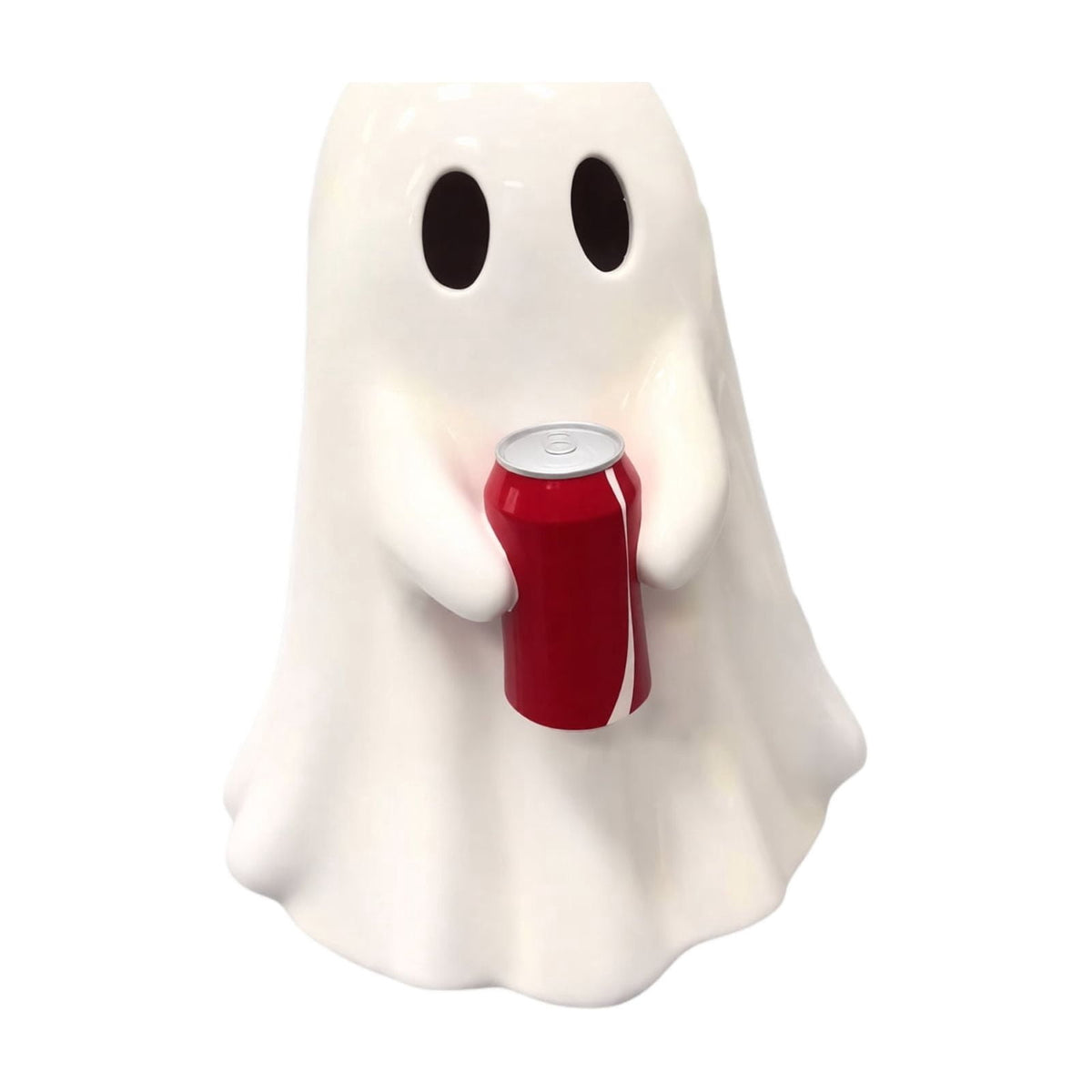 Haunt & Co Halloween Decor Cute Ghost Holding Soda Can Resin Figurine, Halloween Table Decor Spooky Ghost Desktop Ornament, Halloween Ornaments Funny Halloween Decorations for Indoor Home Party Shelf Display-A