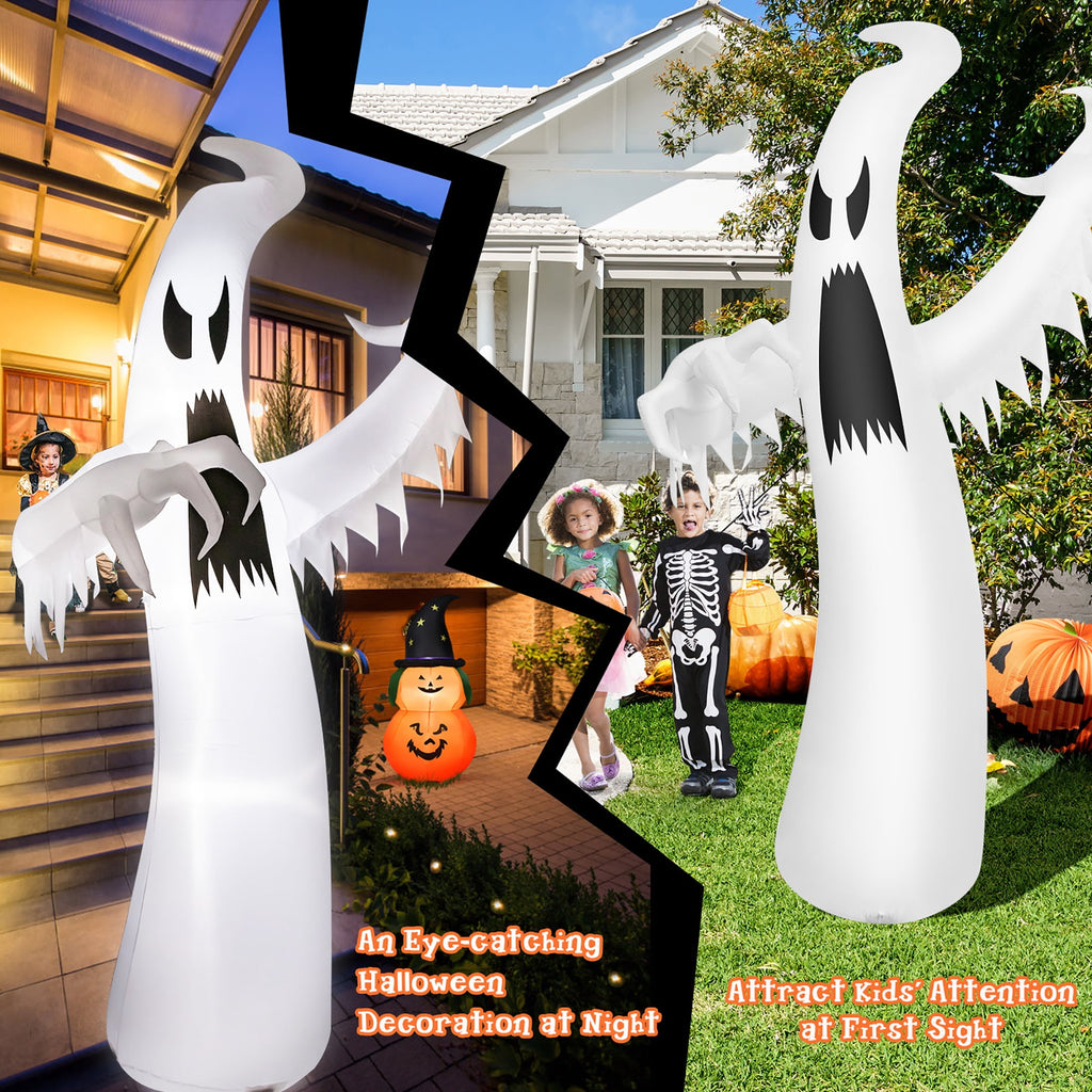Haunt & Co Costway 12ft Halloween Inflatable Ghost Quick Blow up w/LED Lights Outdoor Yard Scary Decoration