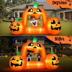 Haunt & Co (2 pack) 8.5FT Halloween Inflatable,Pumpkin Photo with Lights