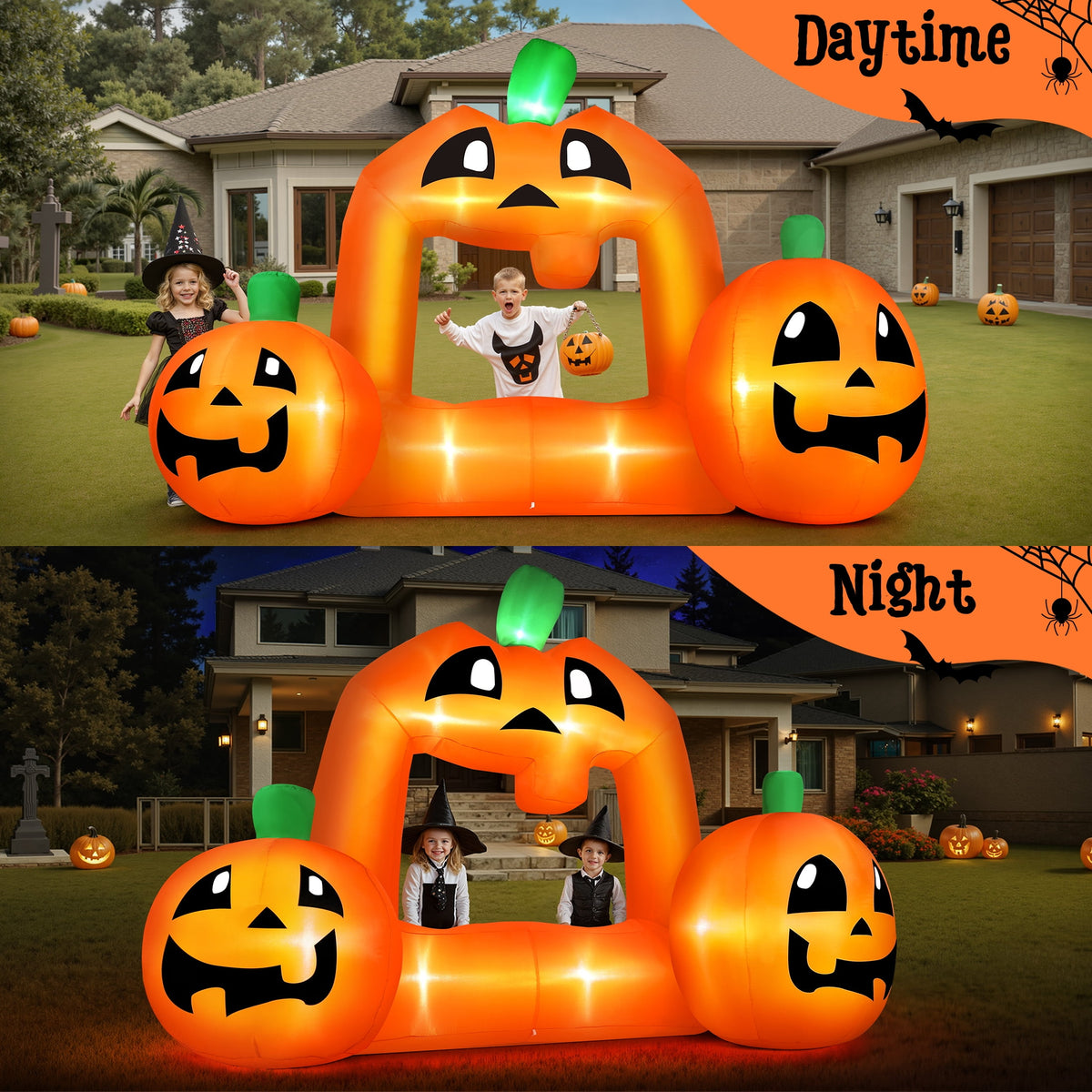 Haunt & Co 8.5FT Halloween Inflatable,Pumpkin Photo with Lights