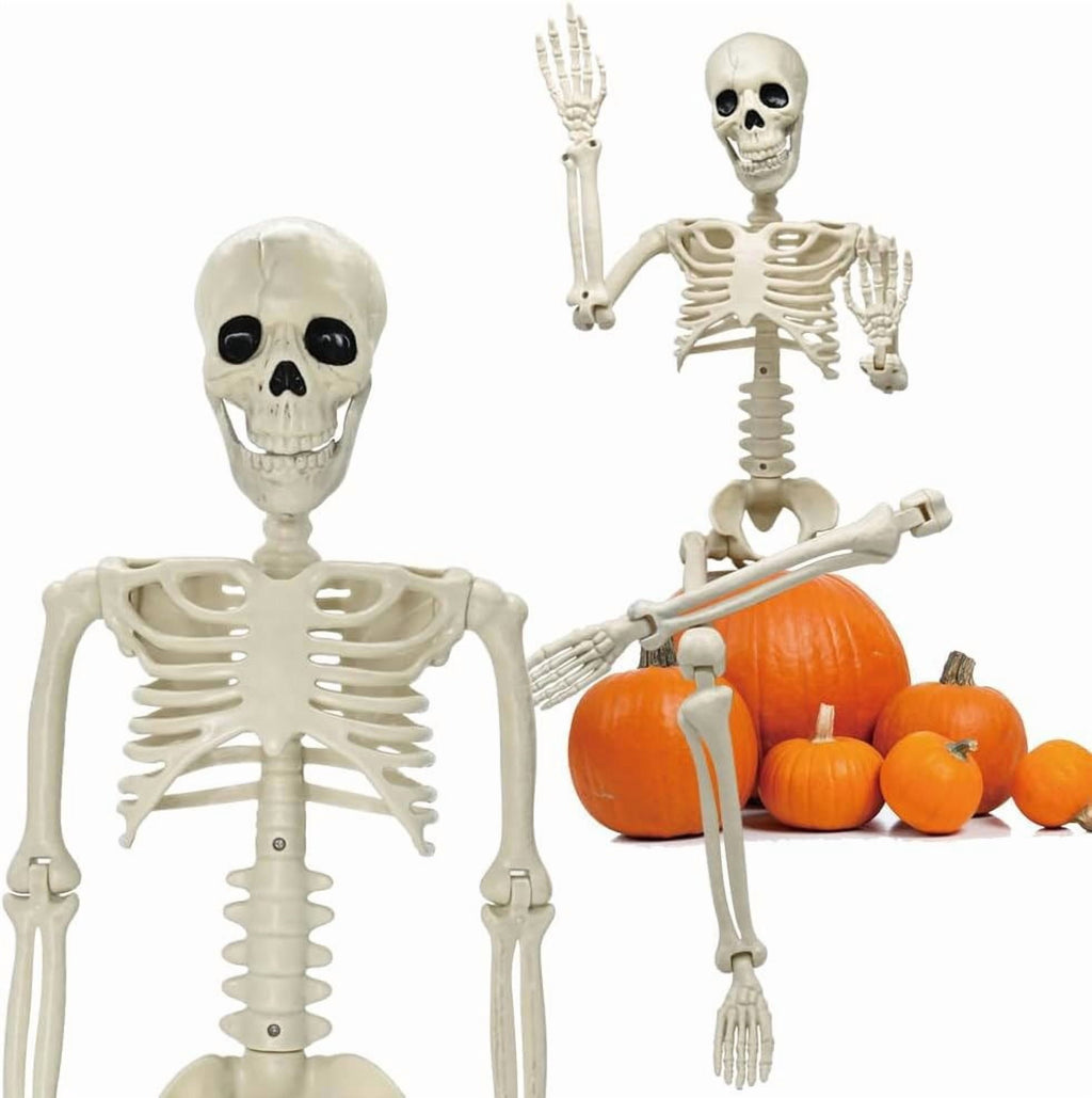 Haunt & Co 35" Halloween Skeleton Decoration - 3 ft Body with Posable Joints