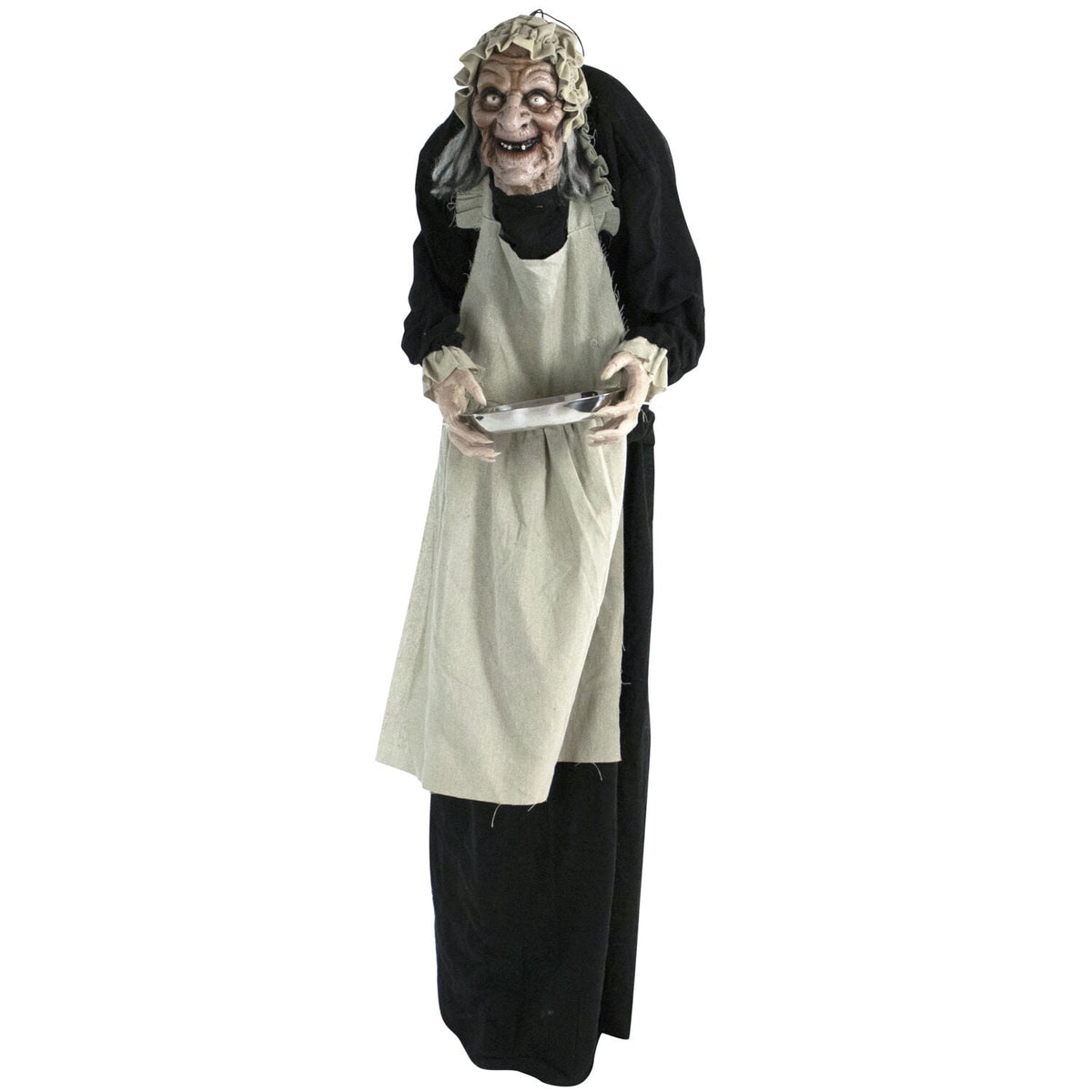 Haunt & Co 5 ft Life-Size Animatronic Indoor/Covered Outdoor Zombie Maid