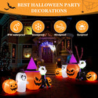Haunt & Co 8ft Halloween Inflatable Pumpkins Outdoor Decor with Black Cat and Spectre,Built-in LED Lights