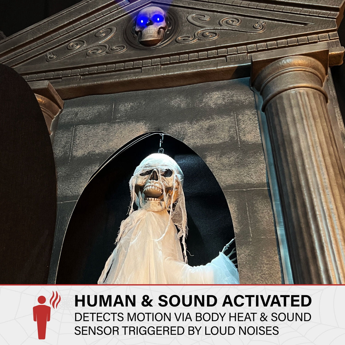 Haunt & Co 6.7 ft. Motion-Triggered Mausoleum Halloween Animatronic by Tekky